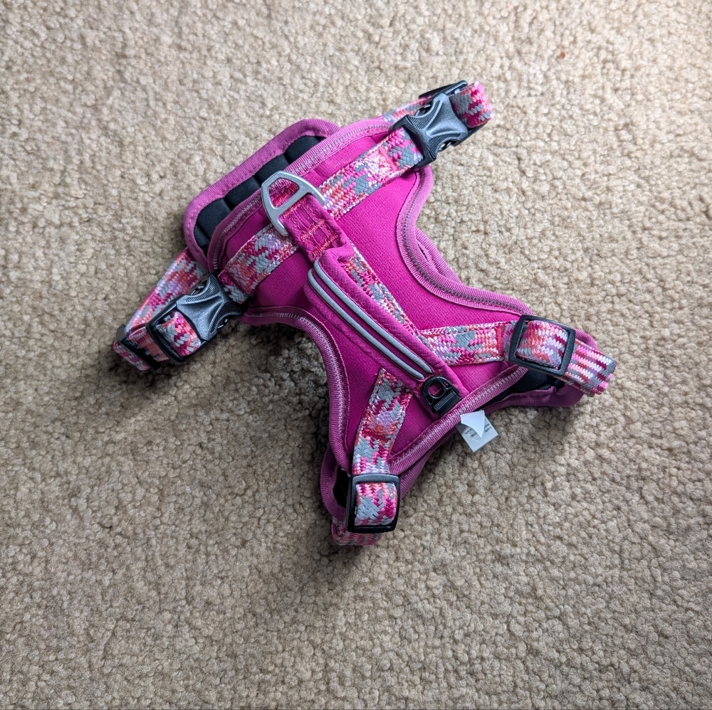 Pink and Gray Dog Harness
